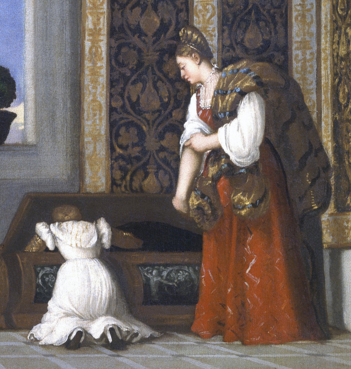 Wenus z Urbino, przed 1538 olej na płótnie detal z 291644 autorstwa Tiziano Vecelli