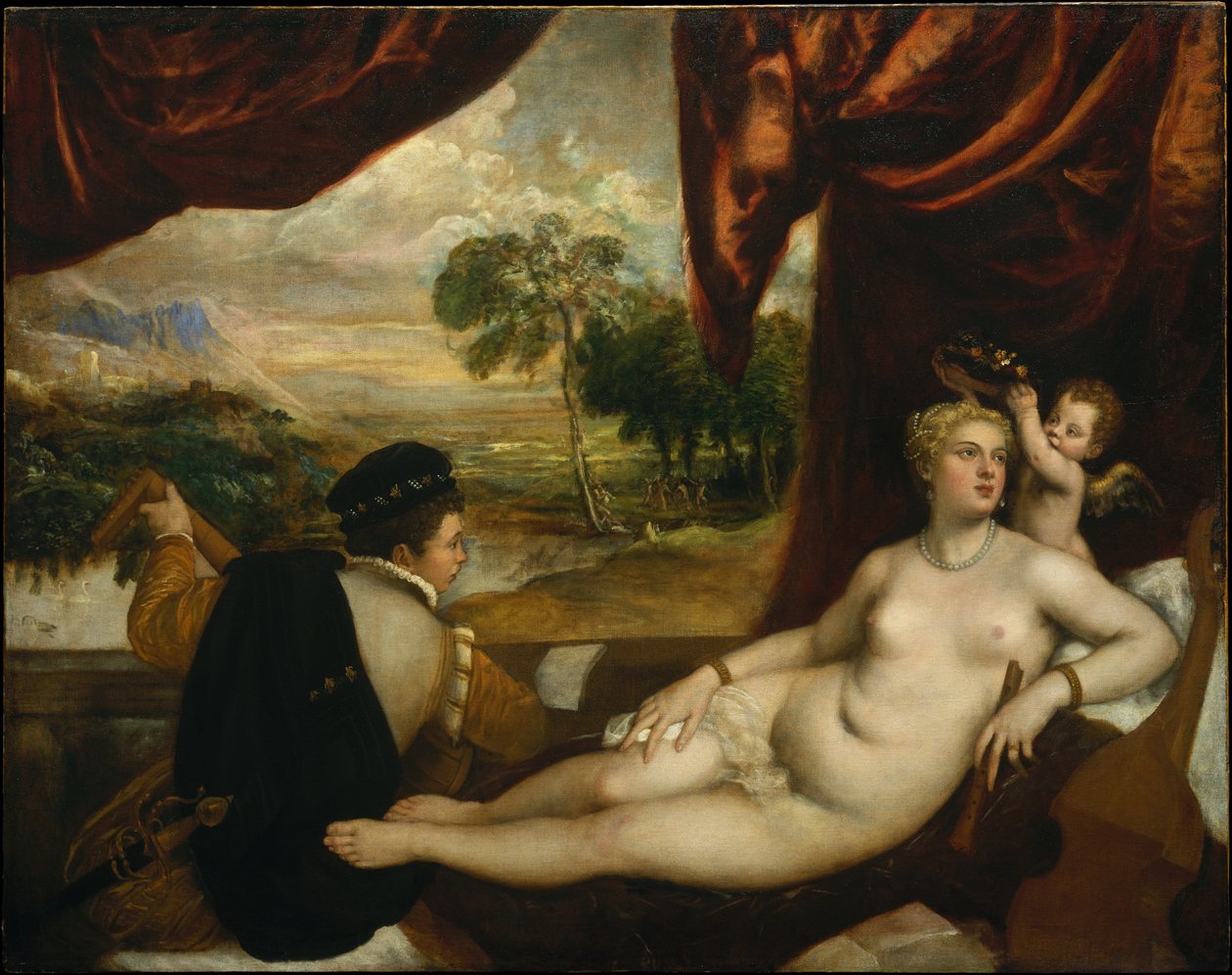 Wenus i lutniarz autorstwa Tiziano Vecelli