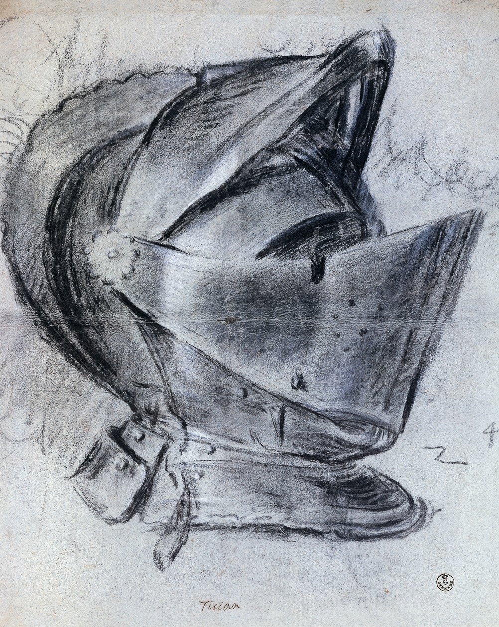 Hełm Tycjana (ok. 1490-1576), rysunek autorstwa Titian (c.1488 1576)
