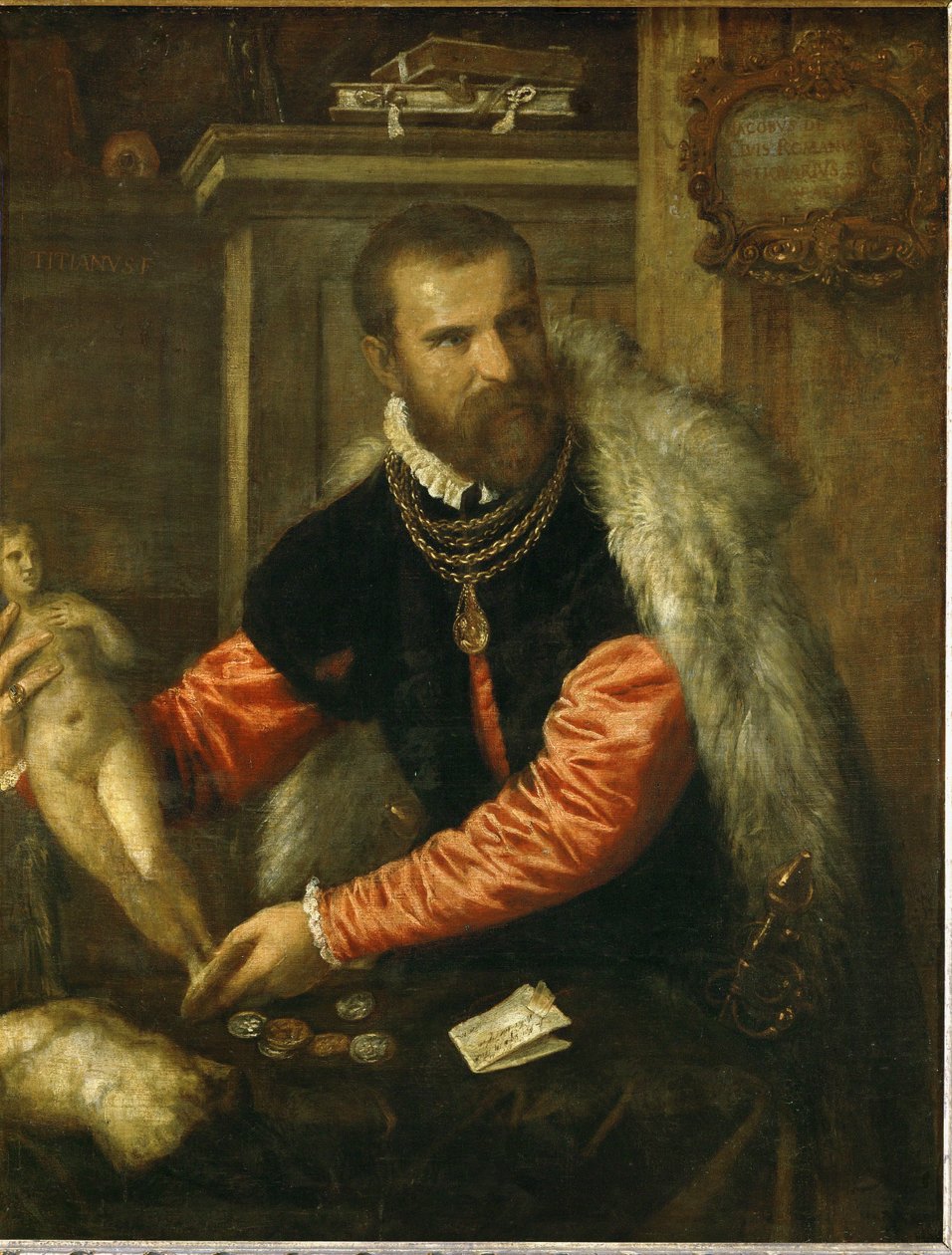 Jacopo de Strada ... (olej na płótnie) autorstwa Titian (c.1488 1576)