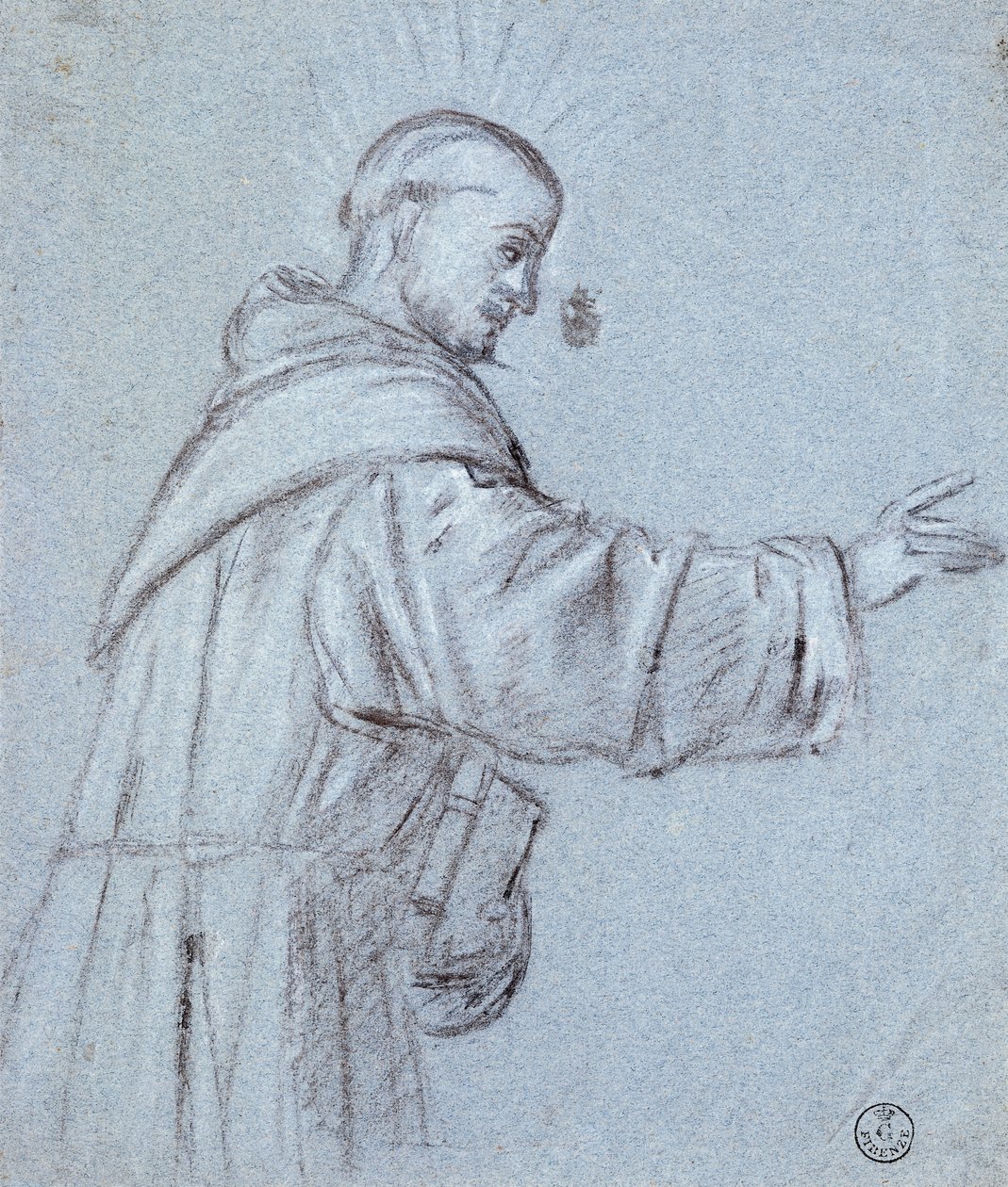 Mnich Tycjana (ok. 1490-1576), rysunek autorstwa Titian (c.1488 1576)