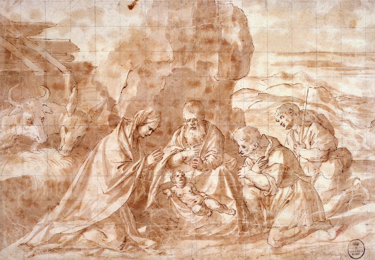 Narodzenia Tycjana (ok. 1490-1576), rysunek autorstwa Titian (c.1488 1576)