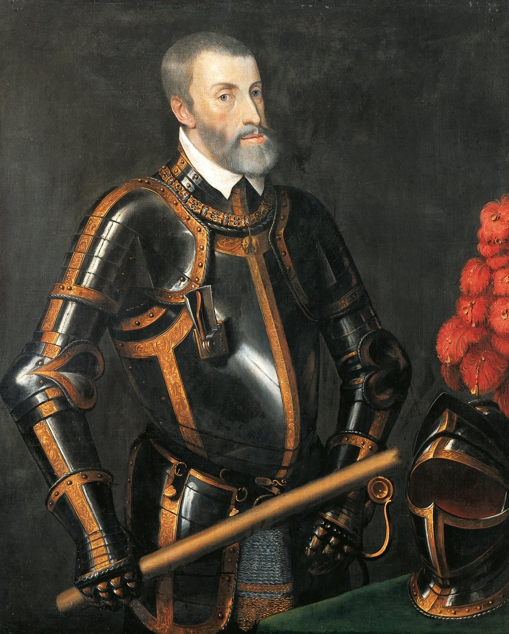 Portret Karola V Habsburga, cesarza Świętego Cesarstwa Rzymskiego, autorstwa Tycjana, obraz autorstwa Titian (c.1488 1576)
