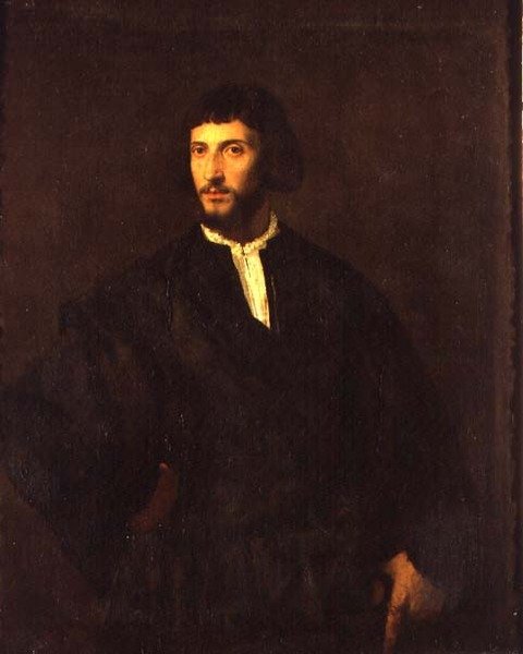 Portret mężczyzny (olej na płótnie) autorstwa Titian (c.1488 1576)