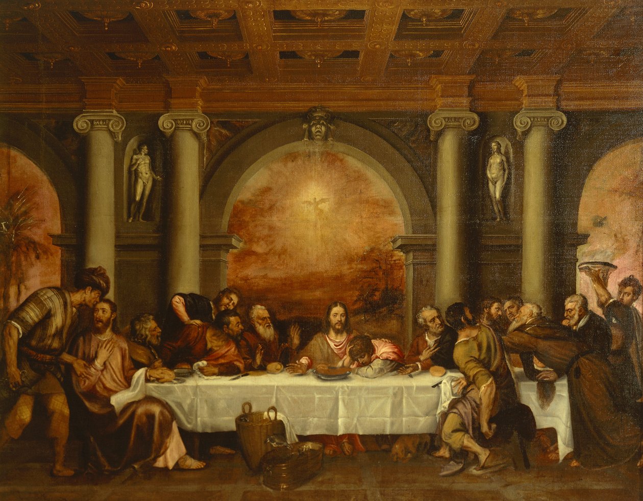 Szkic do Ostatniej Wieczerzy, Tycjan (ok. 1490-1576) autorstwa Titian (c.1488 1576)