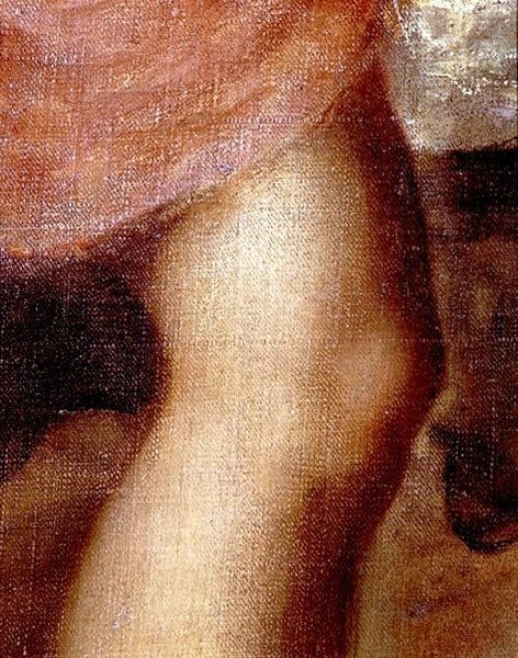 Śmierć Akteona, fragment kolana Diany, ok. 1565 (olej na płótnie) (detal z 28850) autorstwa Titian (c.1488 1576)