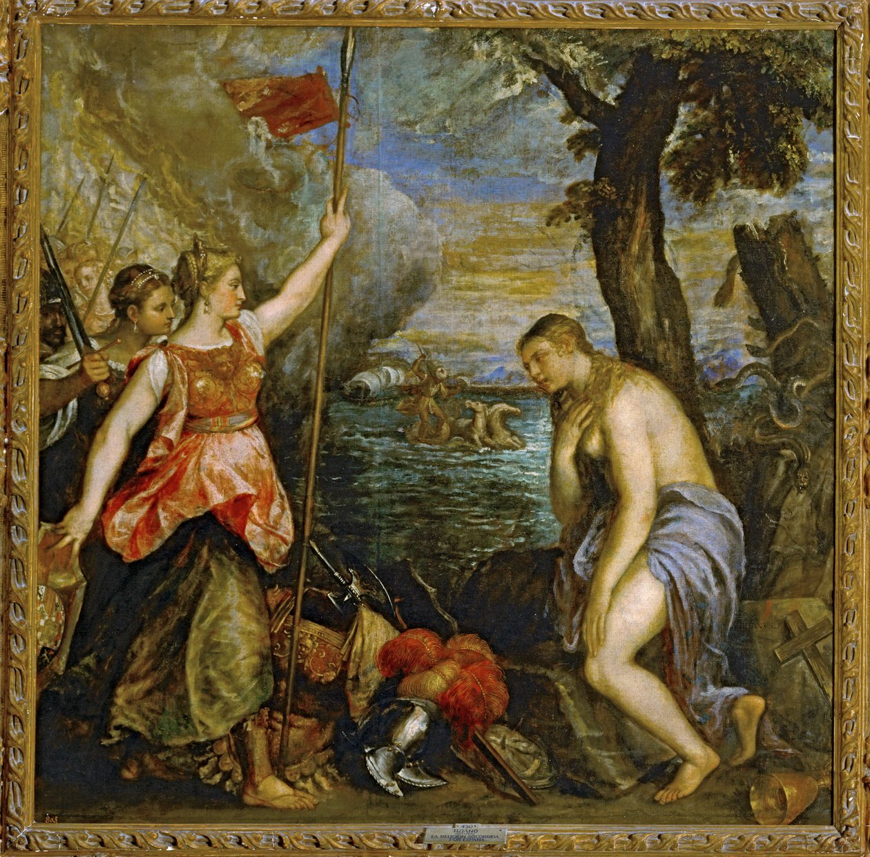 Religia wspierana przez Hiszpanię ... (obraz na płótnie) autorstwa Titian (c.1488 1576)