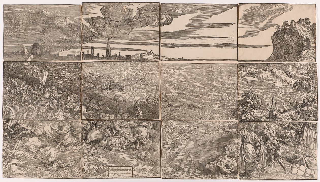 Zatopienie armii faraona w Morzu Czerwonym autorstwa Titian (c.1488 1576)