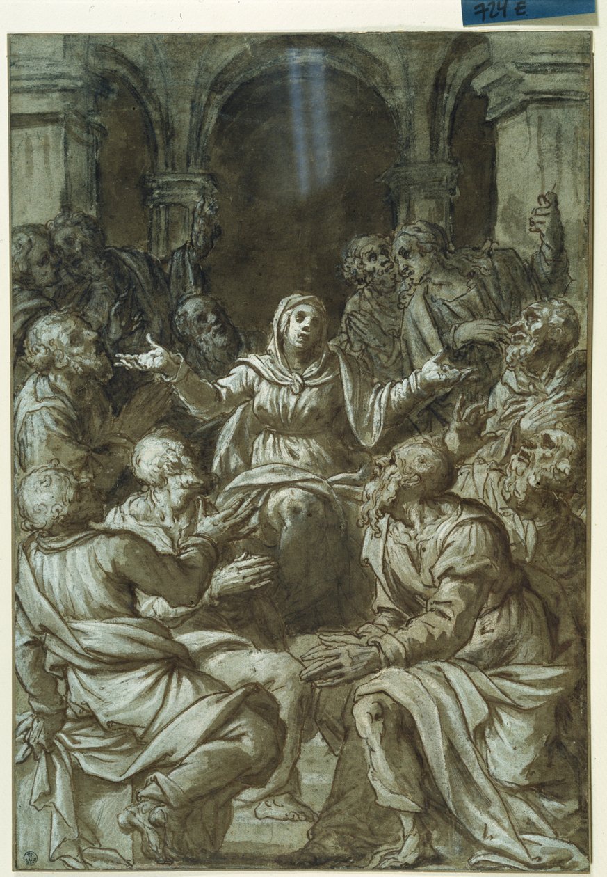Matka Boska z apostołami z Santo Spirito ( autorstwa Titian (c.1488 1576)