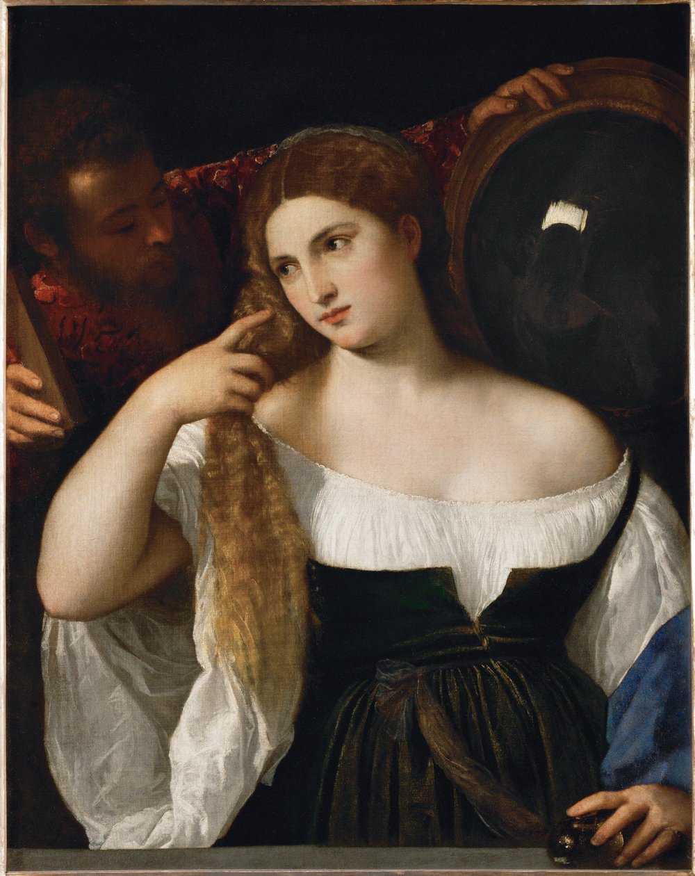 Kobieta z lustrem autorstwa Titian (c.1488 1576)