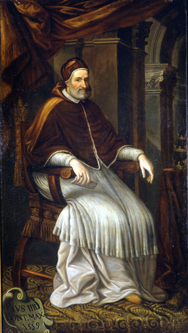 Pius IV (1499-1565). Obraz autorstwa Bizzozzero. Mediolan, Kolekcja Ca „Granda Hospital” autorstwa Titian (c.1488 1576) (school of)
