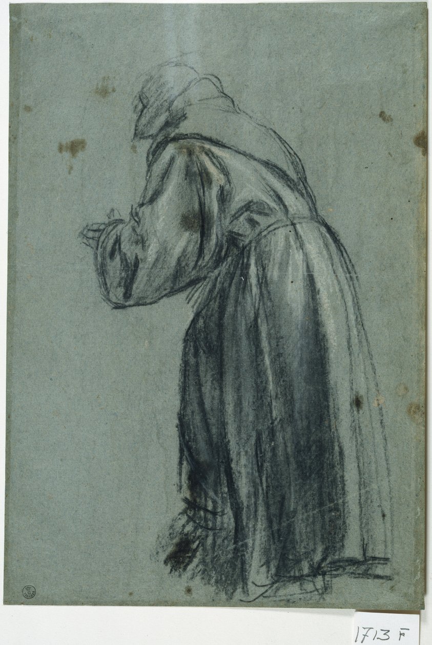 Modlący się franciszkanin (węgiel na papierze) autorstwa Titian (c.1488 1576)