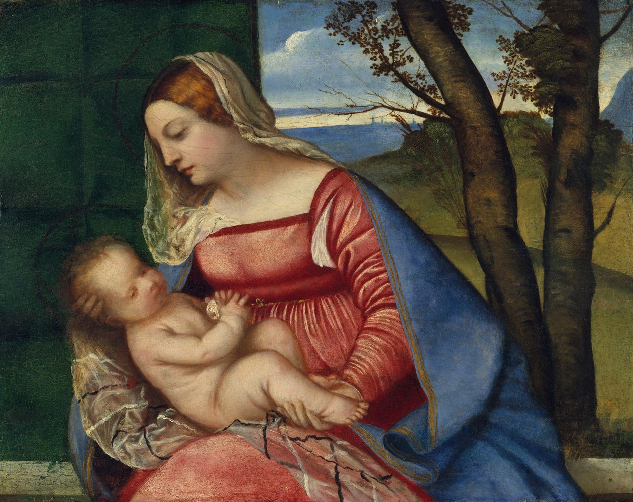 Madonna z Dzieciątkiem, ok. 1508 (olej na drewnie) autorstwa Tiziano Vecelli
