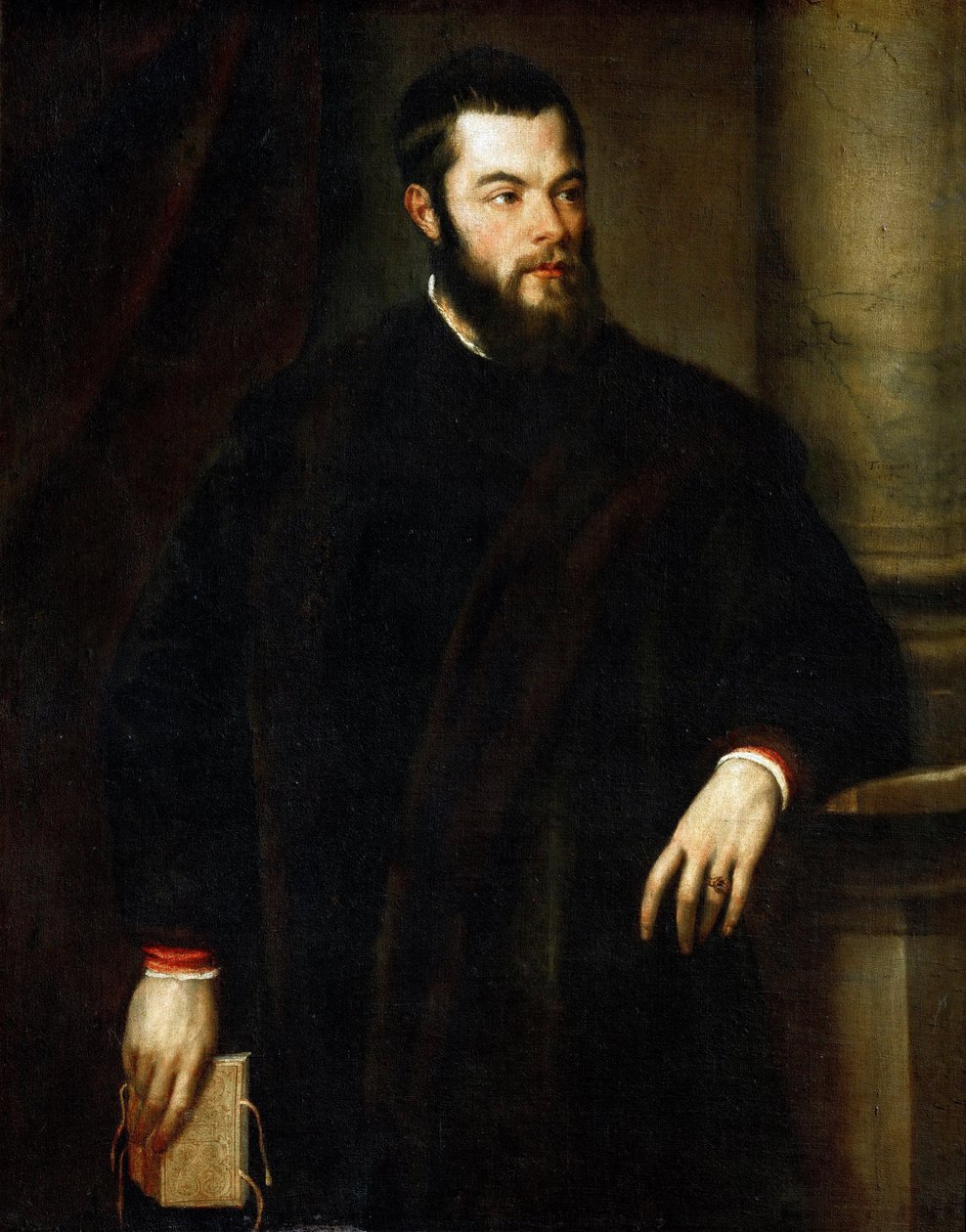 Portret Benedetto Varchi (1503-1565), autorstwa Tycjana (1488-1576). Olej na płótnie, ok. 1540. Wymiar : 117x91 cm. Muzeum Historii Sztuki, Wiedeń autorstwa Tiziano Vecelli