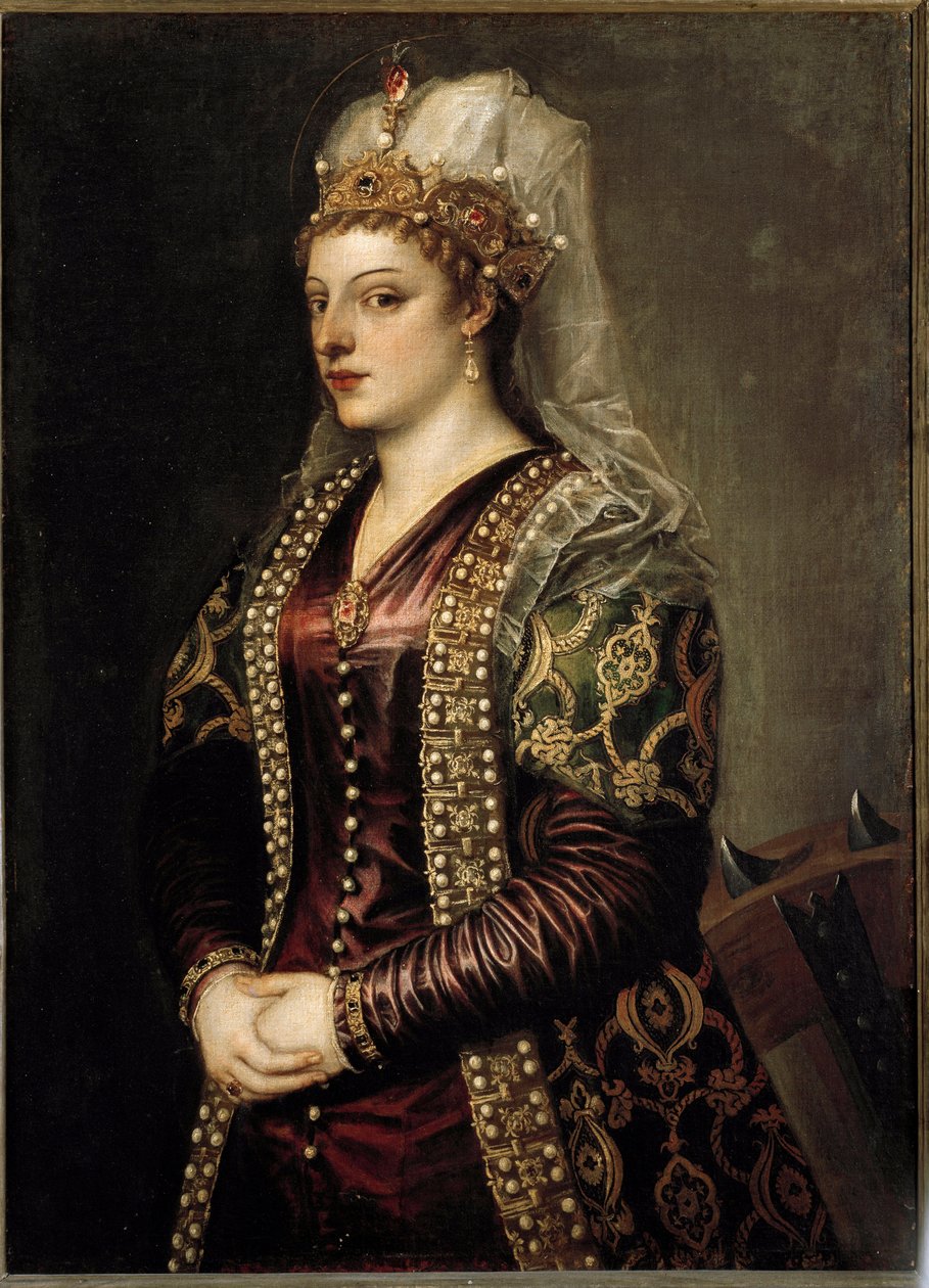 Portret królowej Cypru Cateriny Cornaro jako św. Katarzyny Aleksandryjskiej. ok. 1542 (malarstwo) autorstwa Tiziano Vecelli