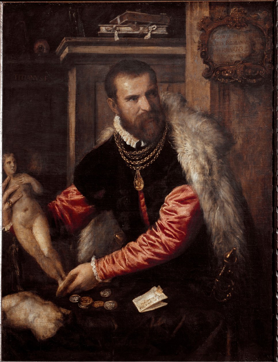 Portret handlarza antykami i kolekcjonera Jacopo Strady (Malarstwo autorstwa Tiziano Vecelli