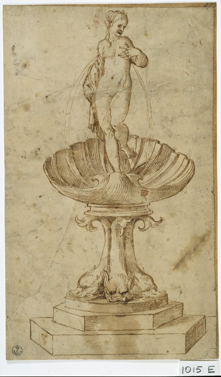 Studium fontanny (pióro i tusz na papierze) autorstwa Titian (c.1488 1576)