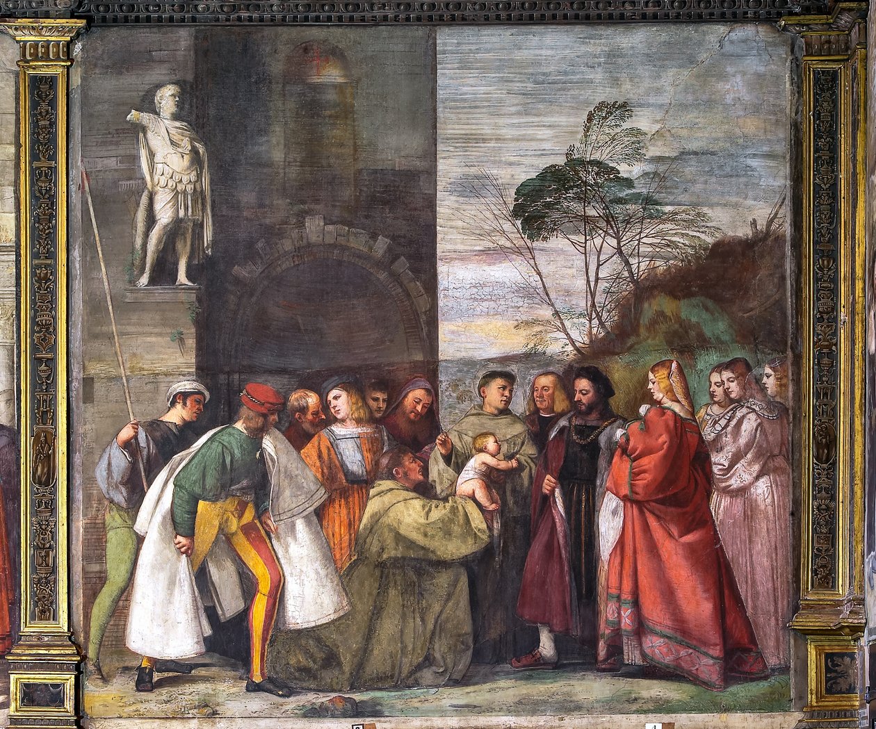 Dzieciątko głoszące niewinność Matki, Ściana Północna, Szkoła Świętego, fragment 2195188 autorstwa Titian (c.1488 1576)