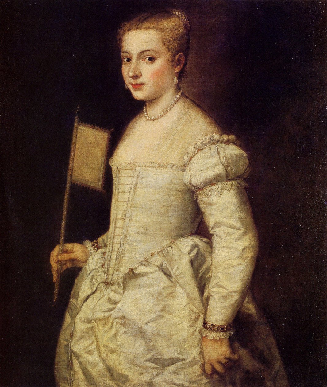 Portret damy w bieli, ok. 1561. autorstwa Titian