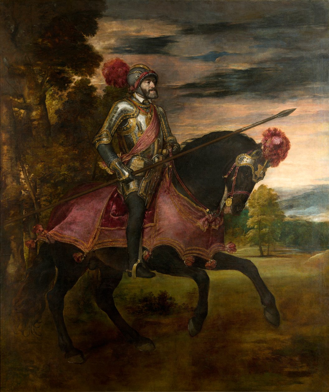 Hiszpański:  Carlos V en la batalla de Mühlberg Portret konny Karola V autorstwa Titian
