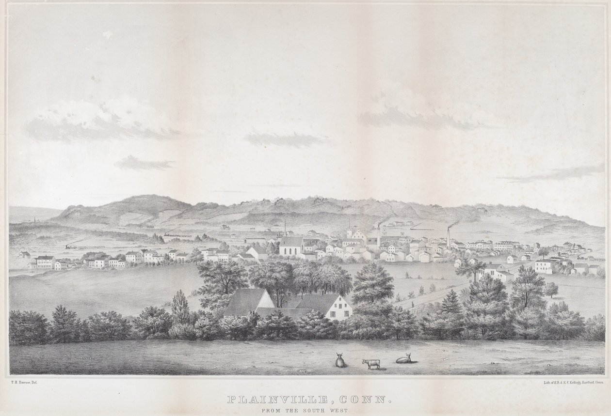 Plainville, Connecticut z południowego zachodu autorstwa Titus H. Darrow