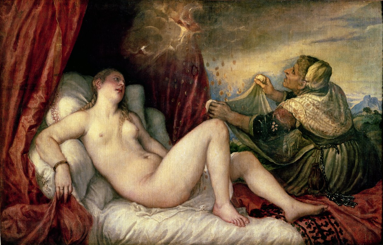 Danae, ok.1554 autorstwa Tiziano Vecelli
