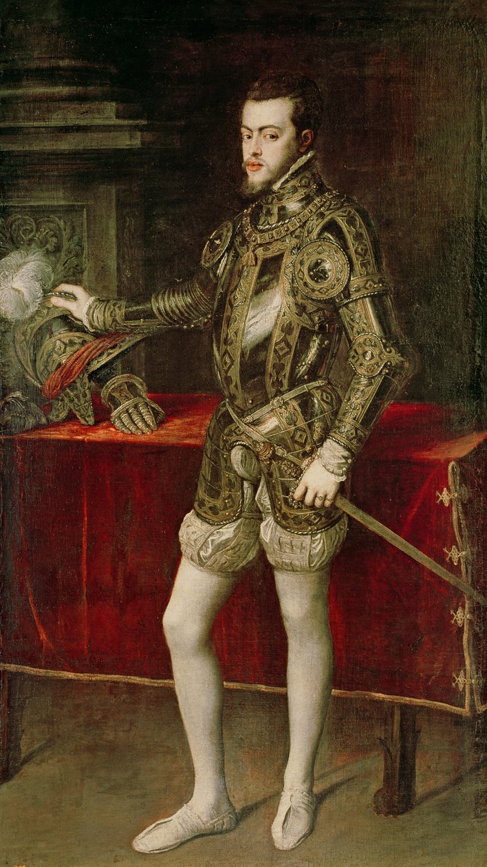 Król Filip II (1527-98) 1550 autorstwa Tiziano Vecelli