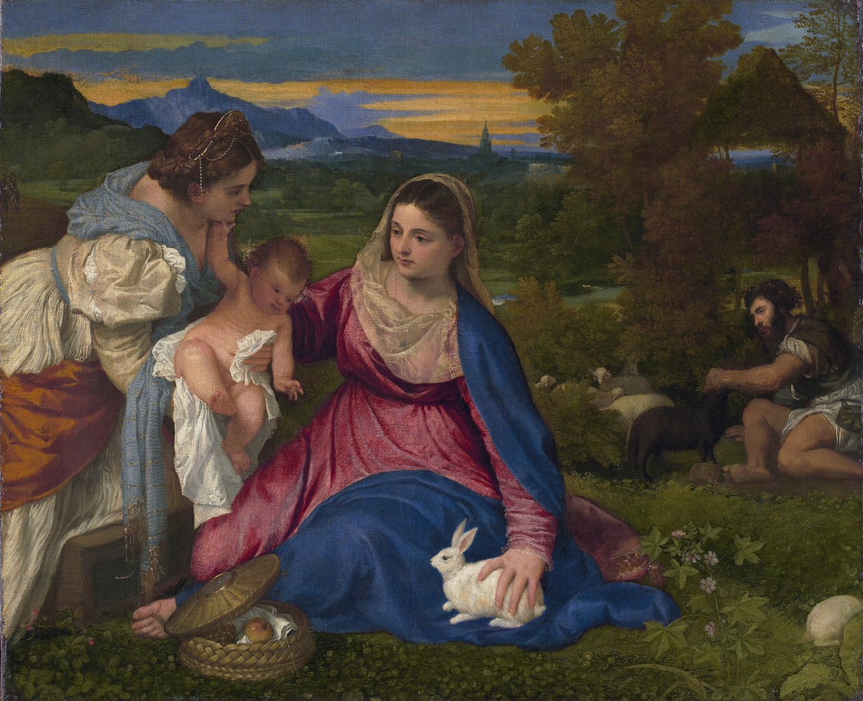 Madonna i królik z lupą autorstwa Tiziano Vecelli