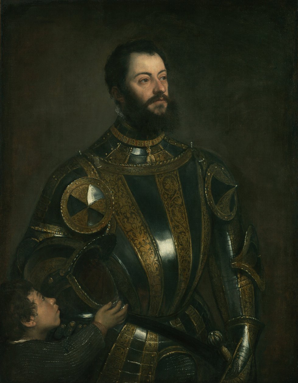 Portret Alfonsa dAvalosa, markiza Vasto, w zbroi z kartką autorstwa Tiziano Vecelli
