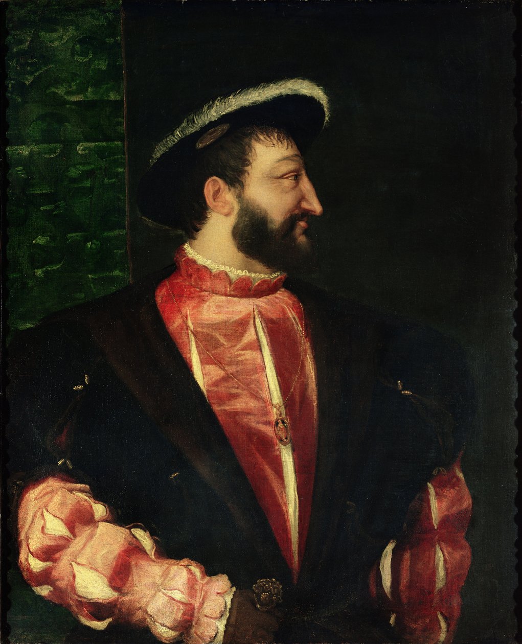 Portret Franciszka I (1494-1547) 1538 autorstwa Tiziano Vecelli