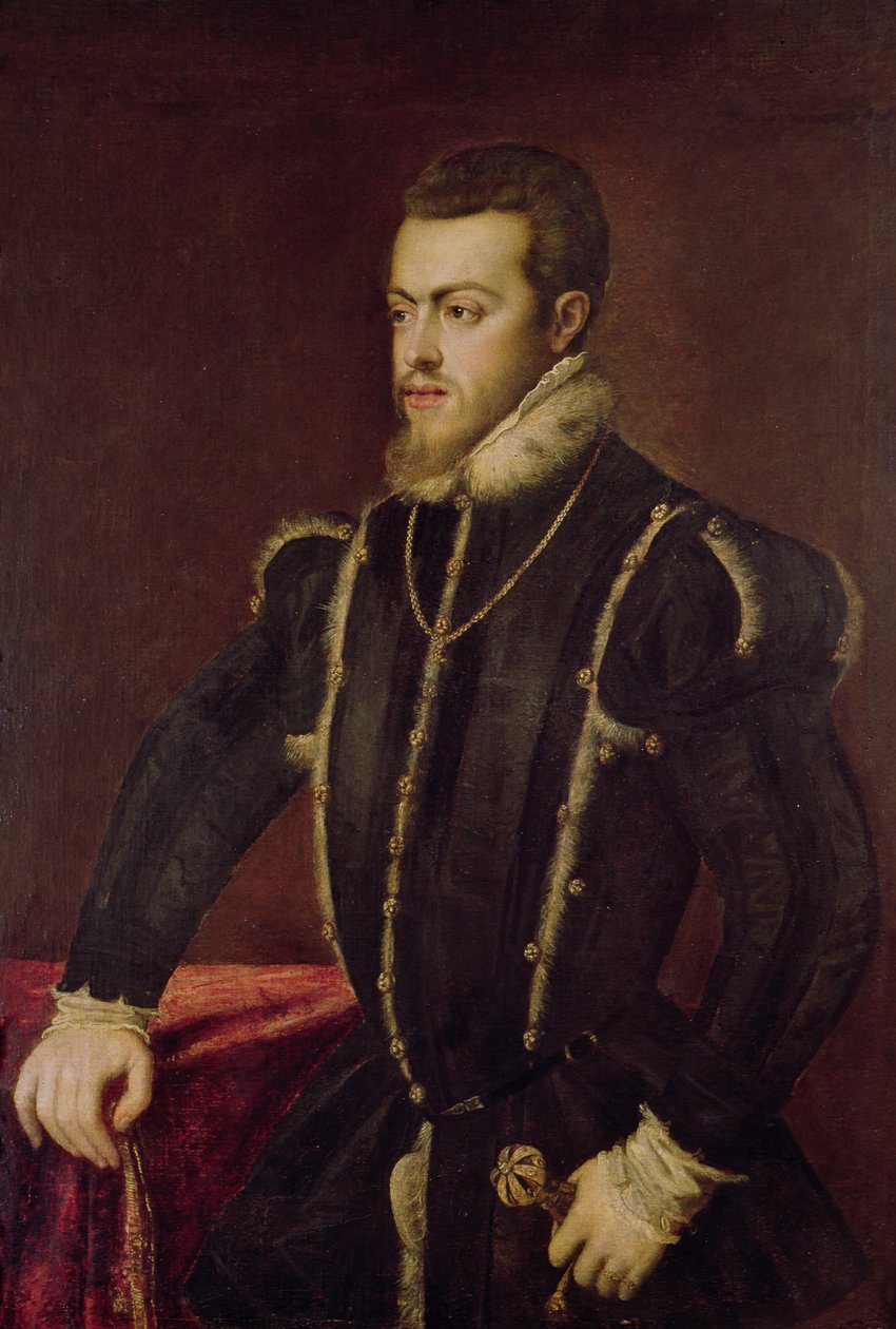 Portret Filipa II (1527-98) z Hiszpanii autorstwa Tiziano Vecelli