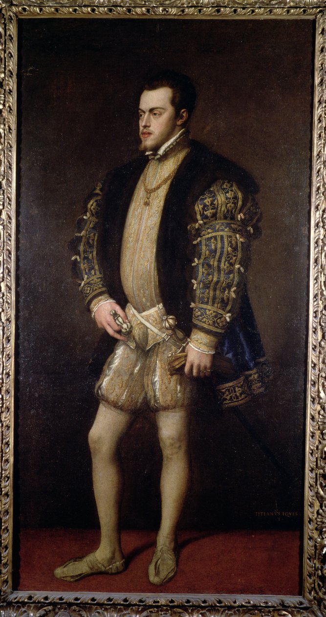 Portret Filipa II (1527-98) z Hiszpanii autorstwa Tiziano Vecelli