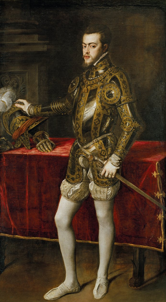 Portret Filipa II z Hiszpanii autorstwa Tiziano Vecelli