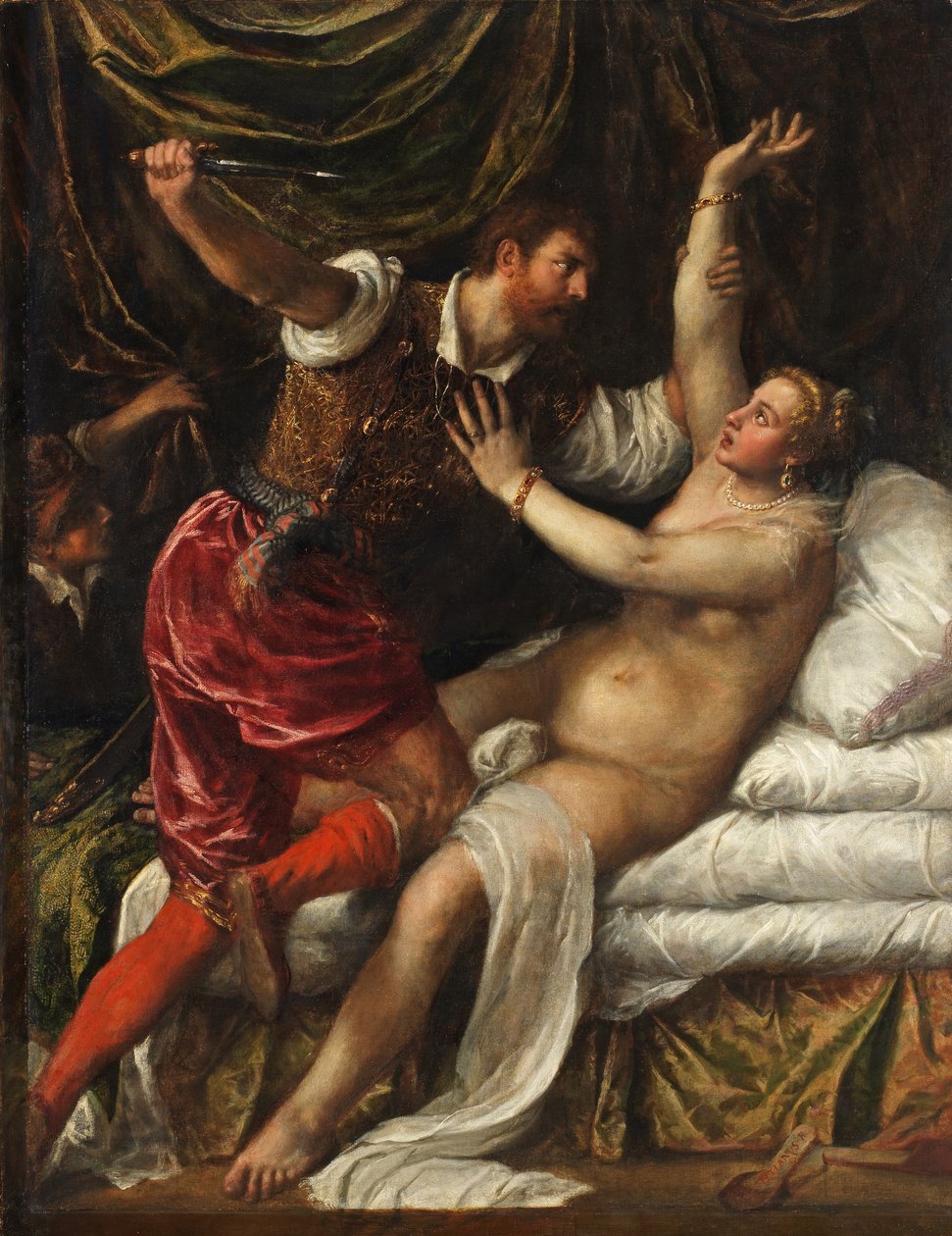 Tarquin i Lukrecja, c.1568-76 autorstwa Tiziano Vecelli