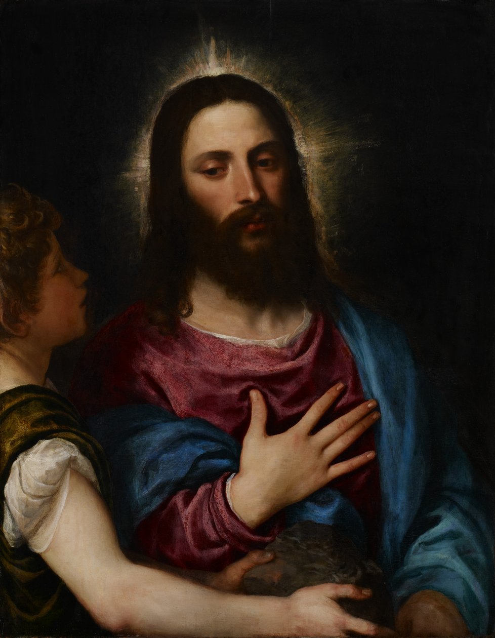 Kuszenie Chrystusa, ok. 1516-25 autorstwa Tiziano Vecelli