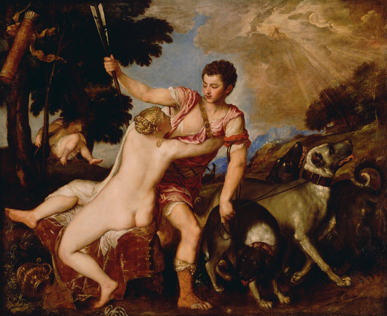 Wenus i Adonis autorstwa Tiziano Vecelli