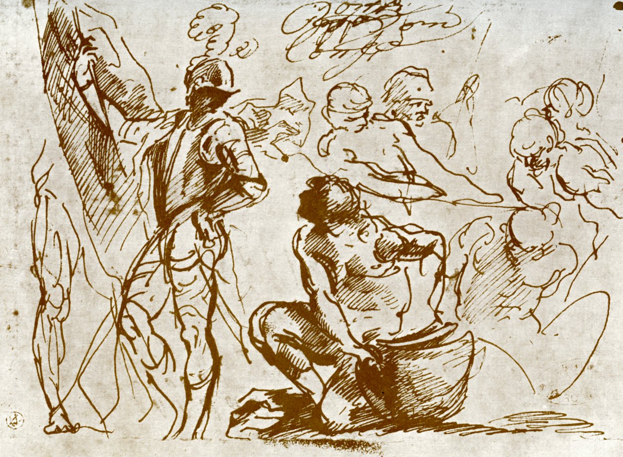 Strona szkiców autorstwa Tycjana autorstwa Tiziano Vecelli