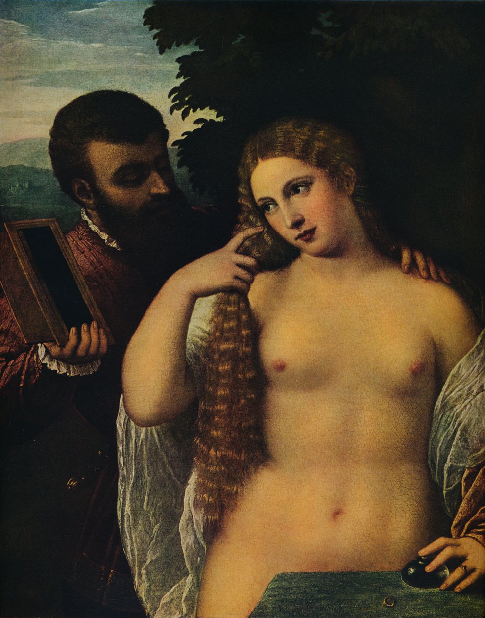 Alegoria Alfonso dEste i Laura Dianti, XVI w. autorstwa Tiziano Vecelli