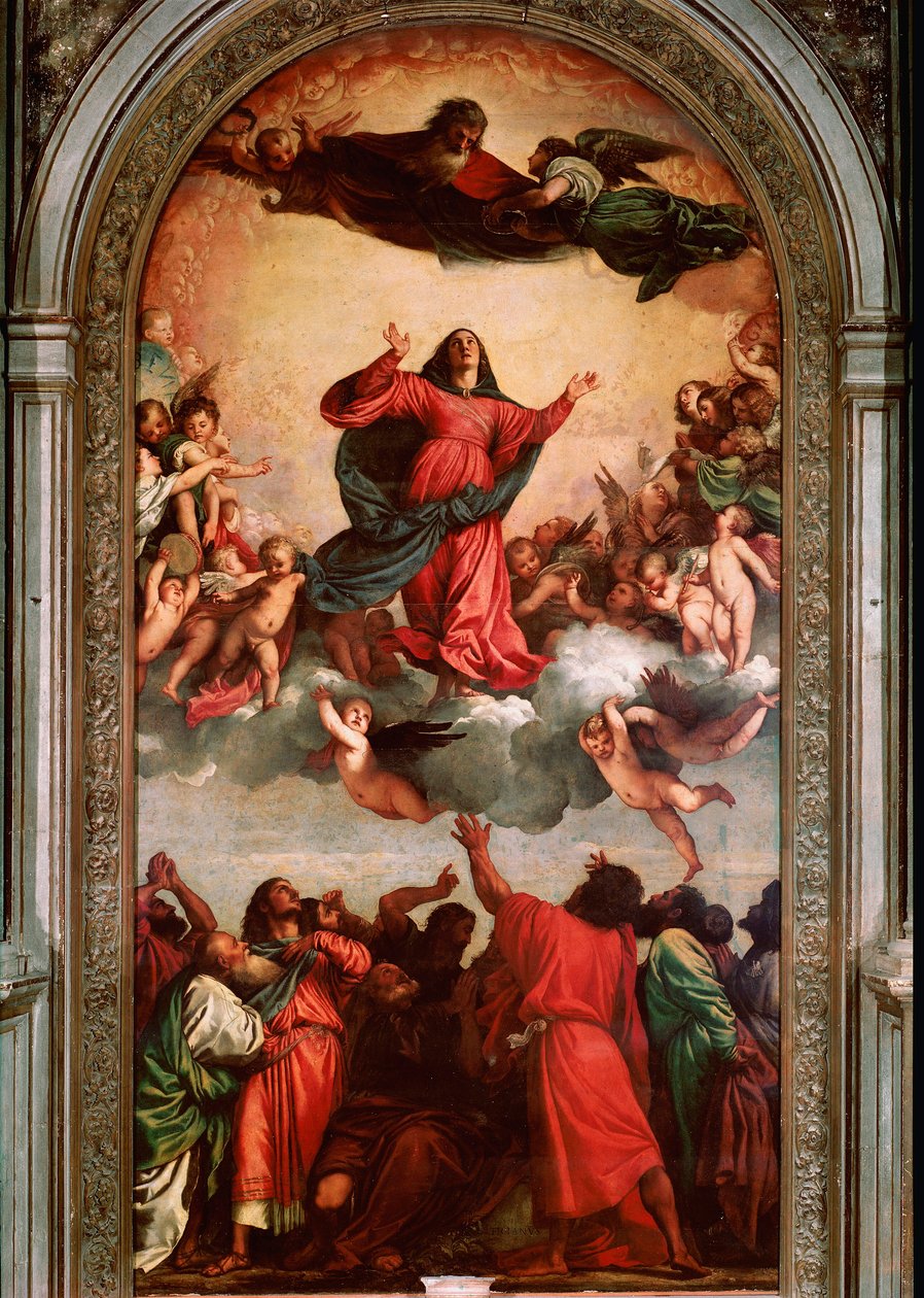 Obraz Wniebowzięcia Tiziano Vecellio zwany Tycjanem (1485-1576) autorstwa Tiziano Vecelli