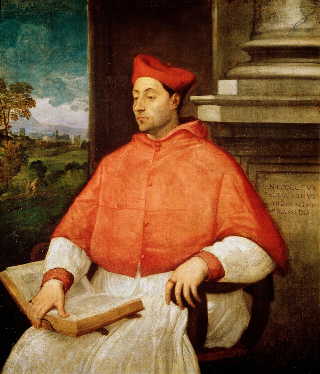 Portret kardynała Antonio Pallaviciniego, 1441-1507 autorstwa Tiziano Vecelli