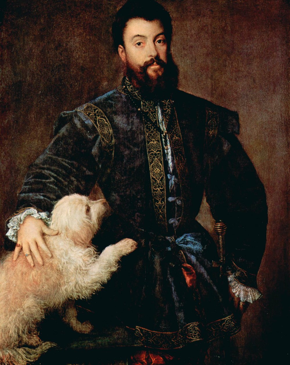 Portret Federico II Gonzagi, księcia Mantui, 1500-1540, c1525. autorstwa Tiziano Vecelli