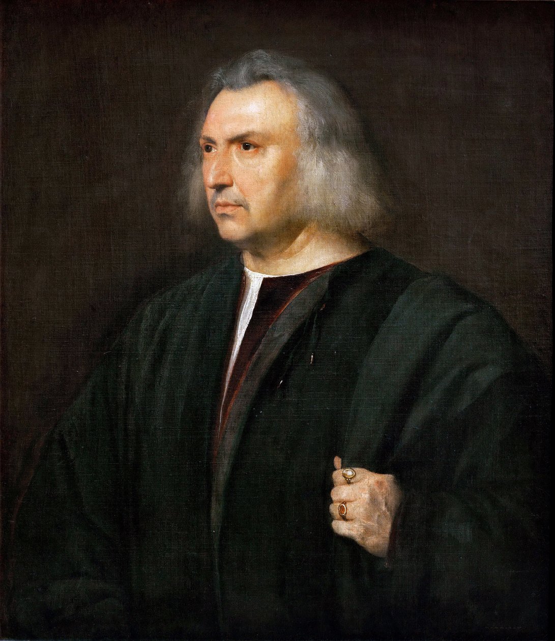 Portret lekarza Gian Giacomo Bartolotti da Parma - Tycjana (1488-1576). Olej na płótnie, ok. 1515. Wymiar: 88x75 cm. Muzeum Historii Sztuki, Wiedeń autorstwa Tiziano Vecelli