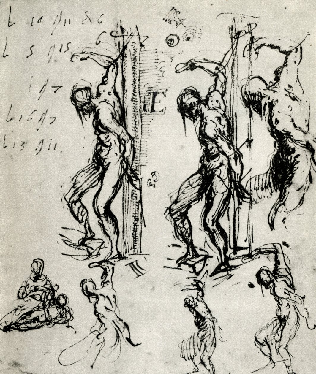 Szkice do św. Sebastiana w Brescii, c1518, 1937 autorstwa Tiziano Vecelli