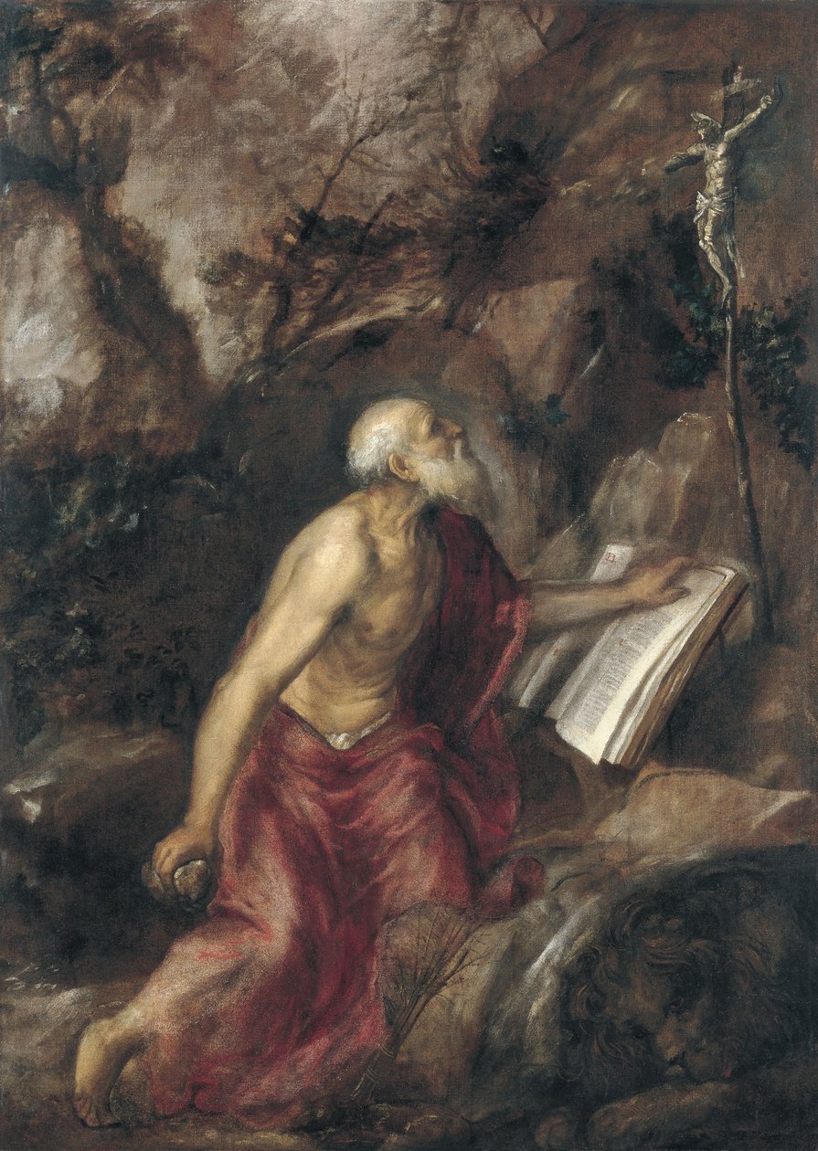 Pokutnik św Hieronim autorstwa Tiziano Vecelli