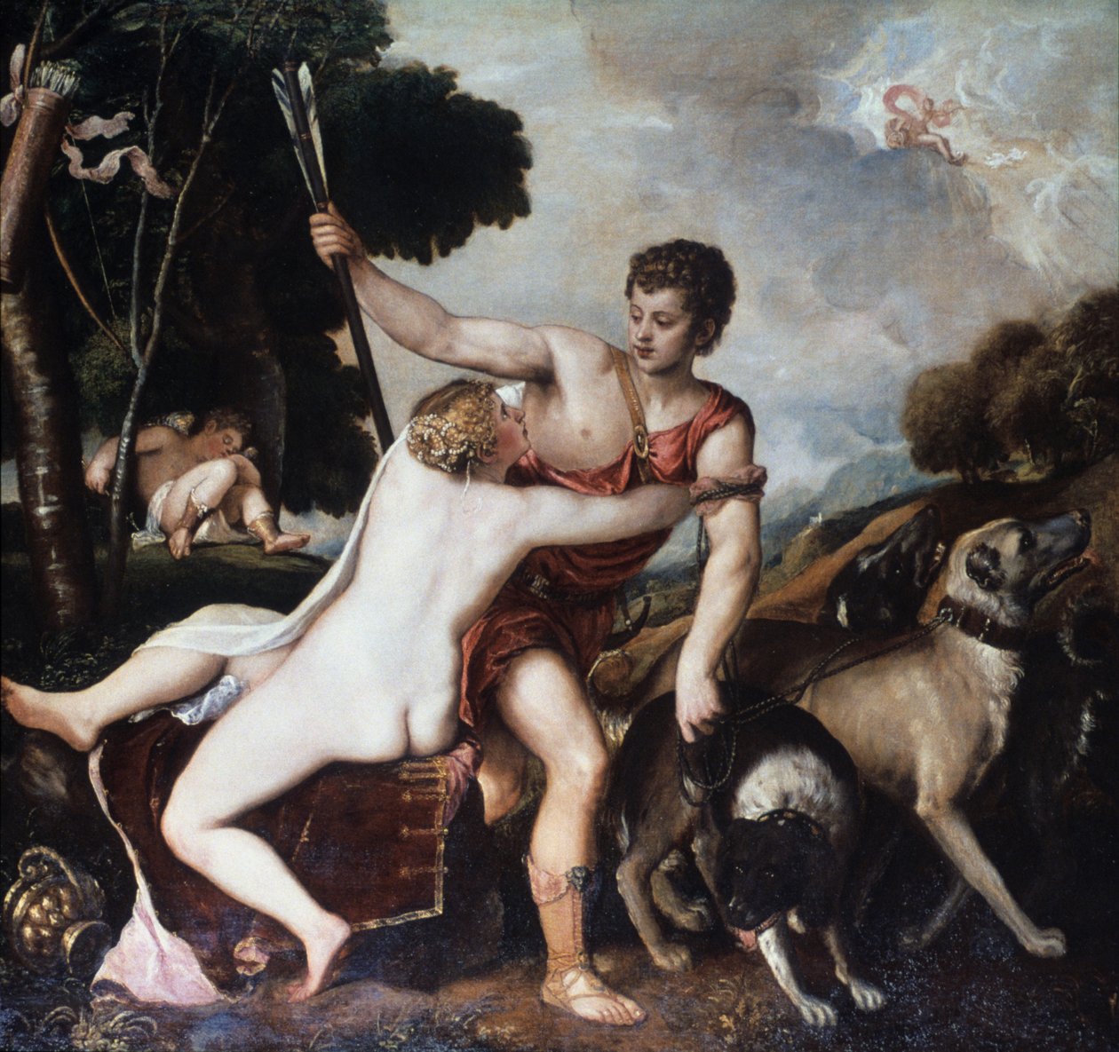 Wenus i Adonis, 1553 autorstwa Tiziano Vecelli