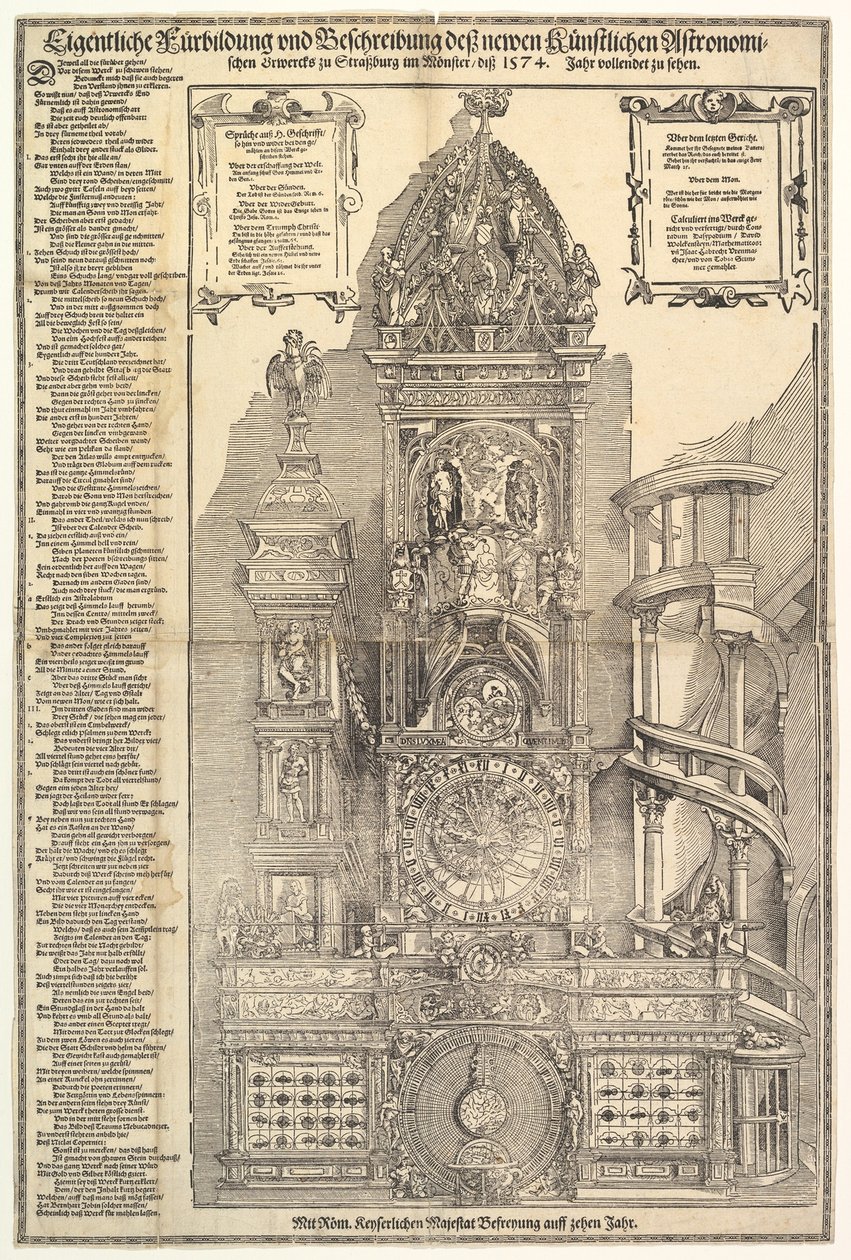 Zegar astronomiczny w katedrze w Strasburgu, 1574. autorstwa Tobias Stimmer