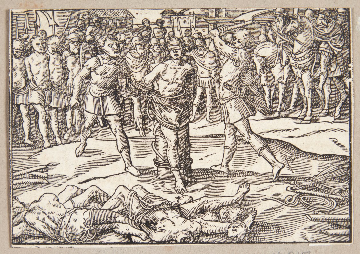 A decapitação do filho de Brutus polonês autorstwa Tobias Stimmer