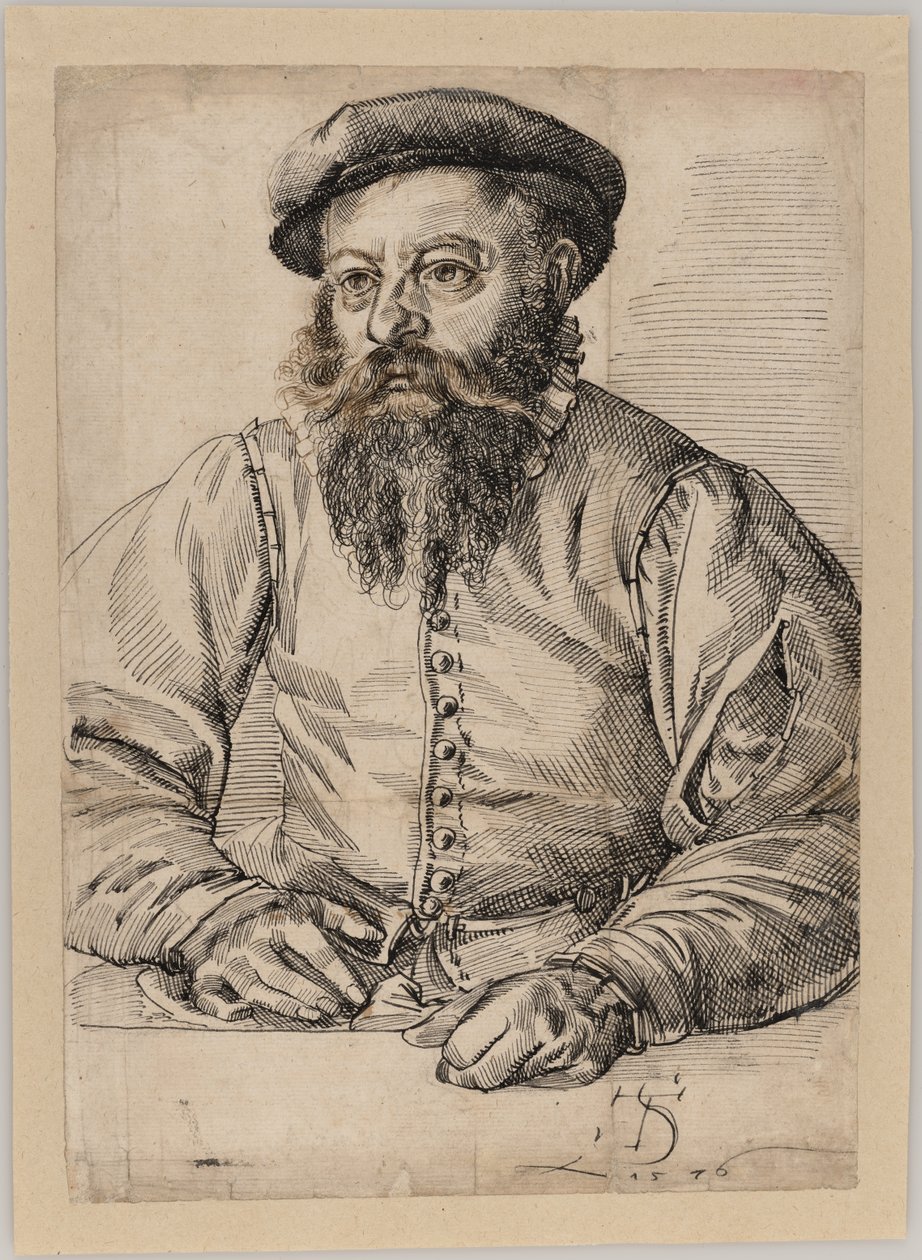 Portret brodatego mężczyzny autorstwa Tobias Stimmer