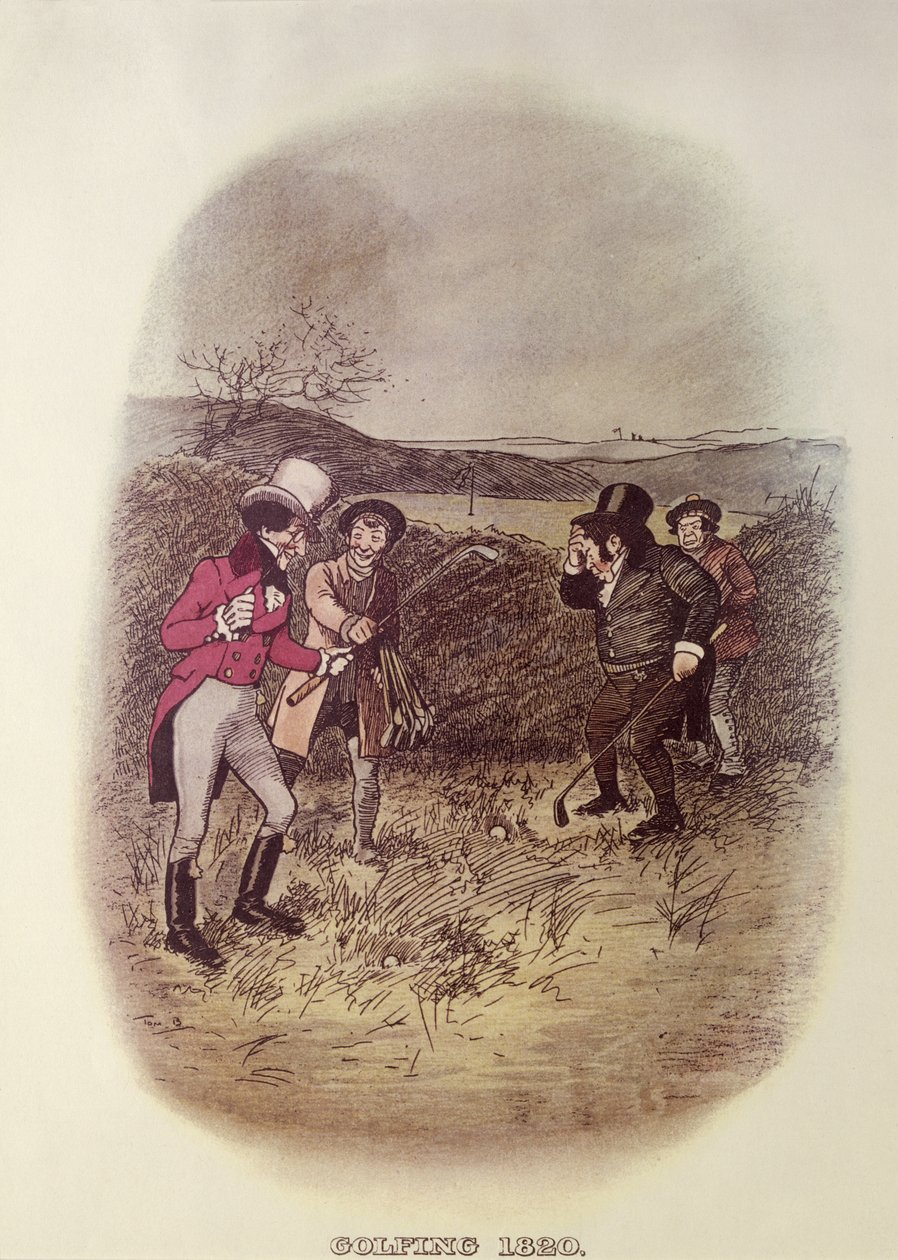 Golfing, 1820 r. autorstwa Tom Browne