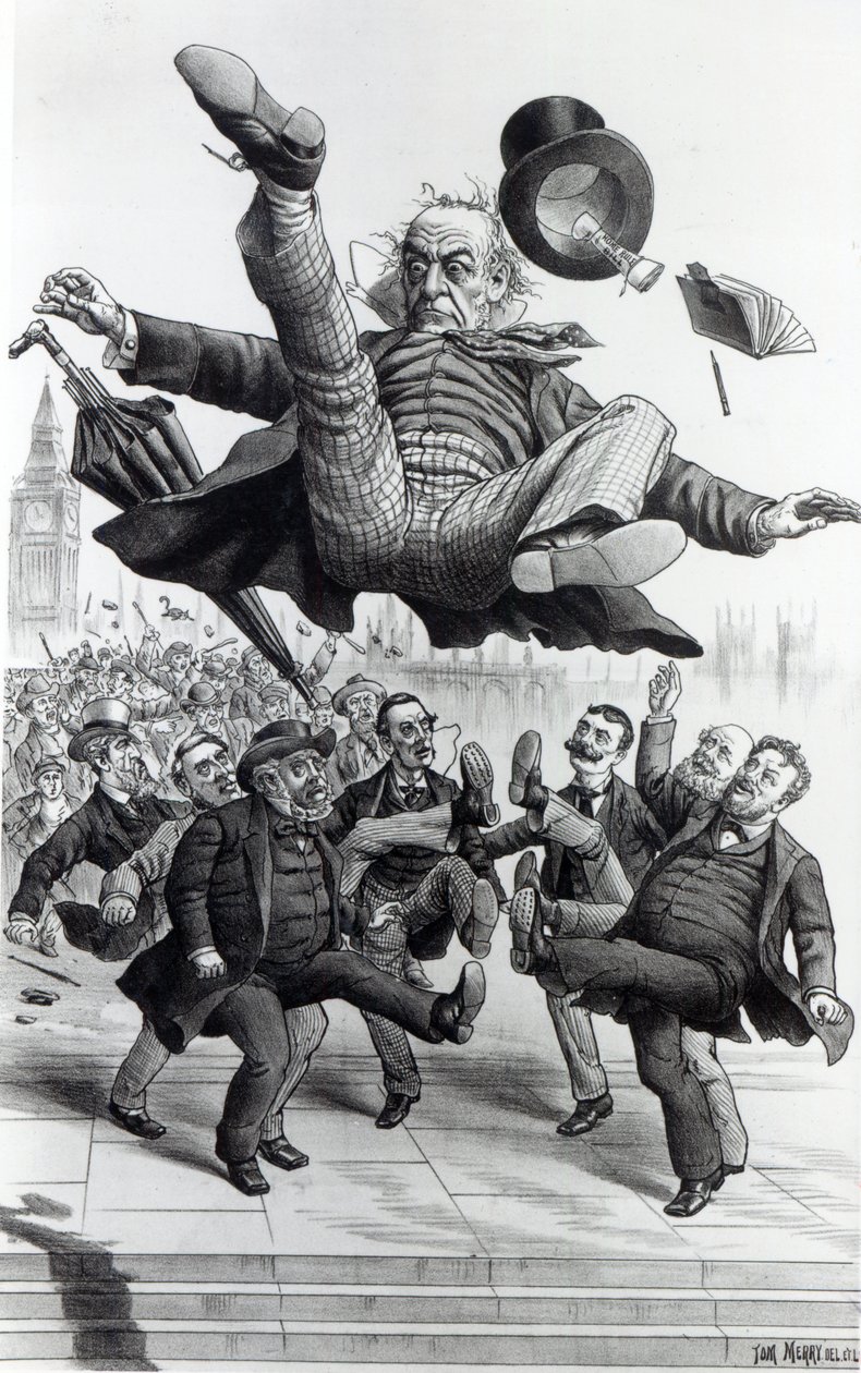Gladstone wyrzucony z parlamentu, ok. 1894 r. autorstwa Tom Merry